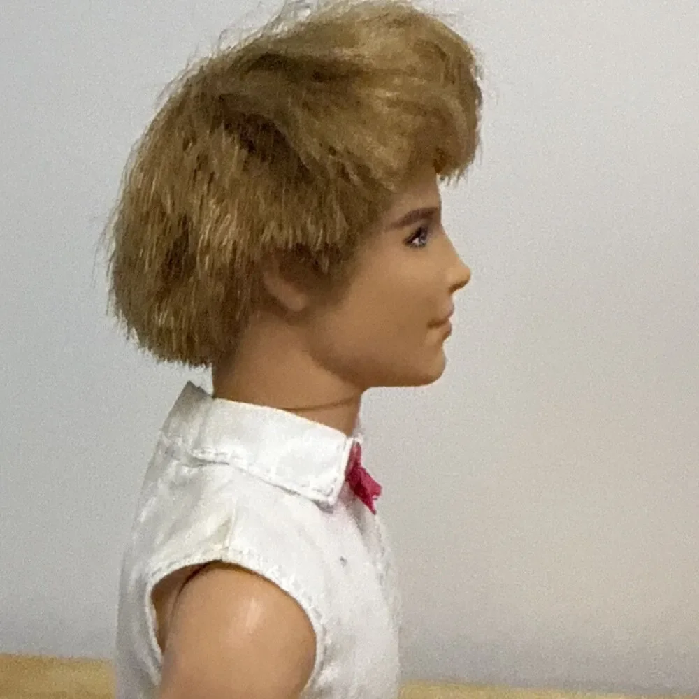 Ken Doll with Rooted Blonde Hair Blue Eyes Straight Body One Piece Suit Bow tie - Picture 4 of 10